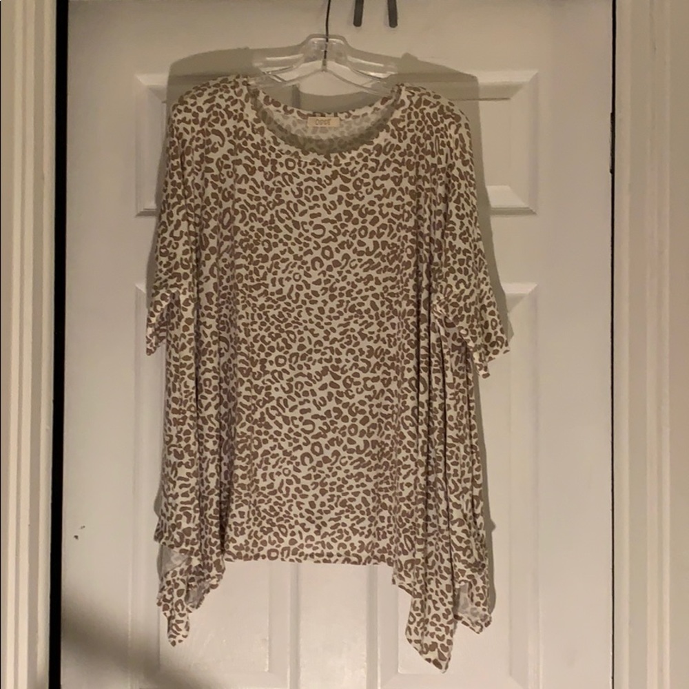 Animal print poncho sweater
